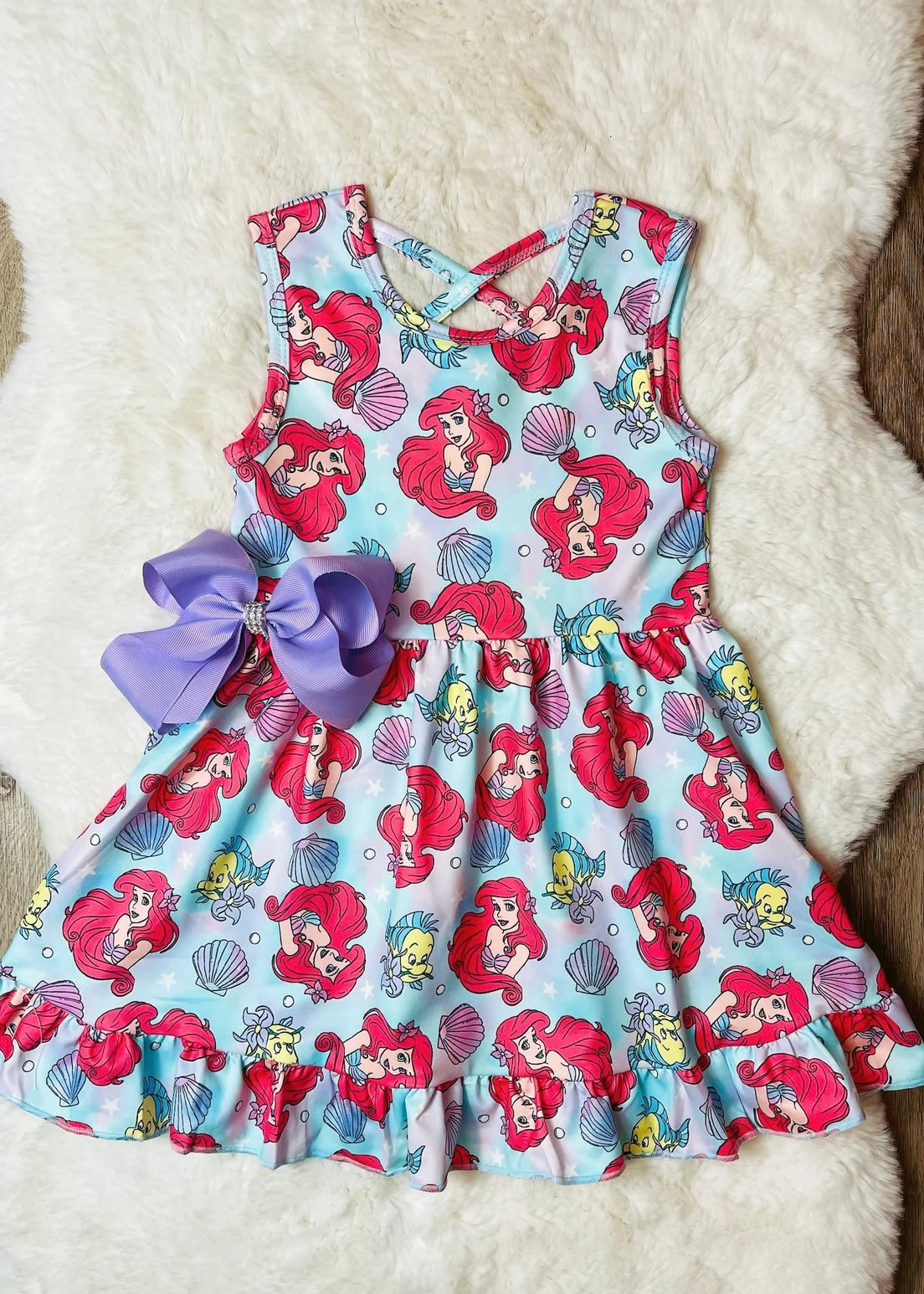 Ariel Mermaid Dress & Matching Bow