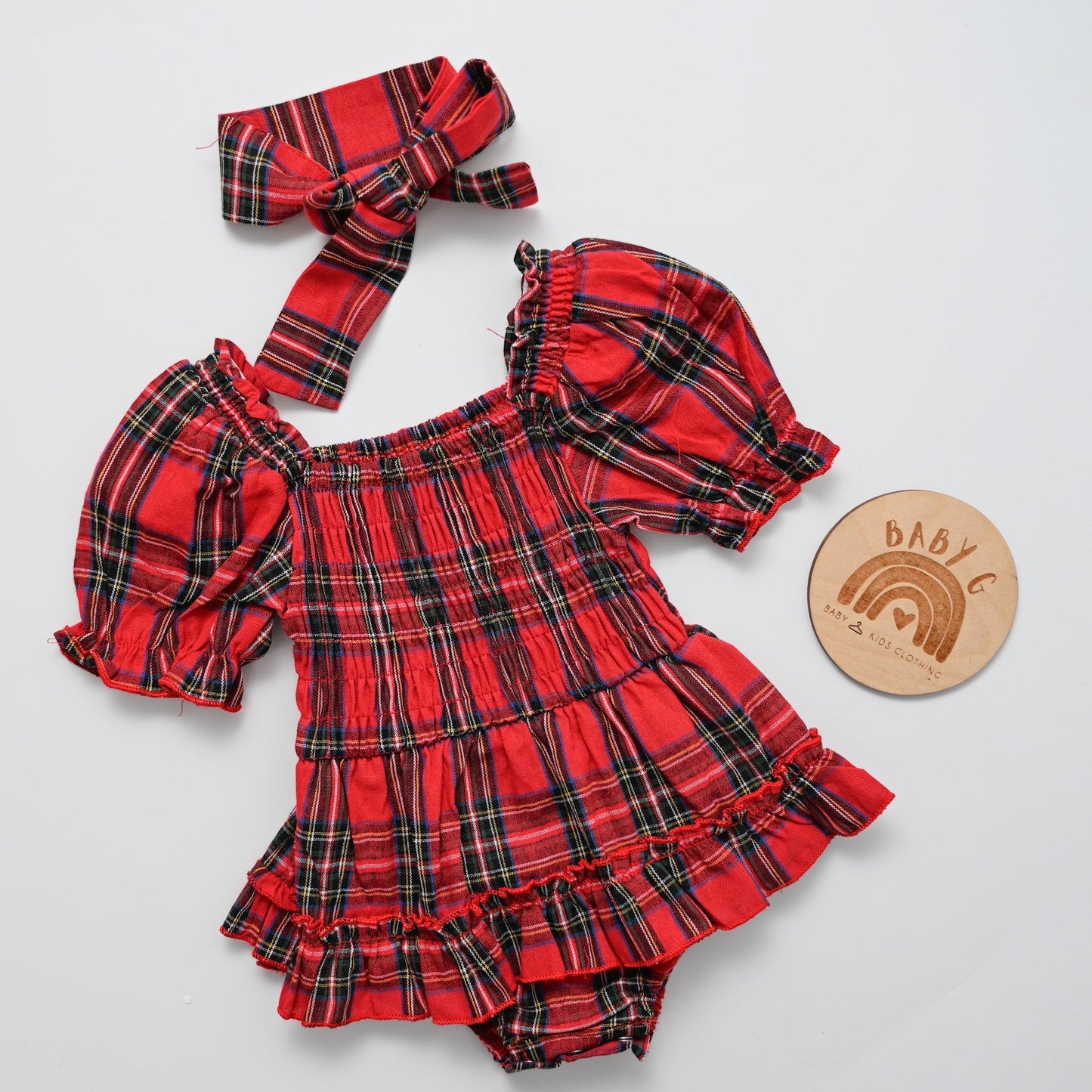 Plaid Christmas Romper