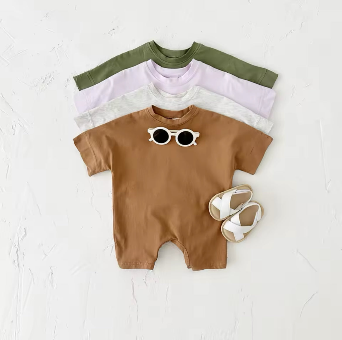 Solid Unisex Romper
