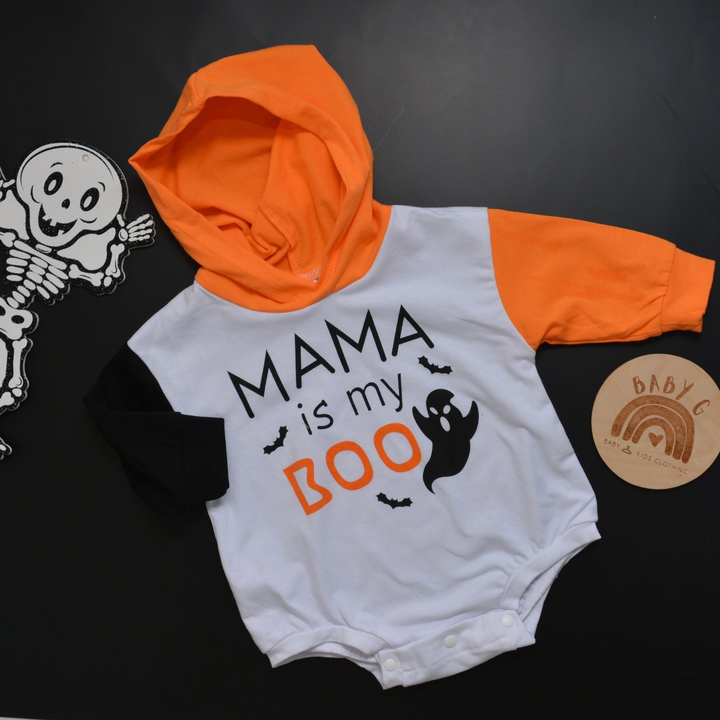 Mama is my BOO hooded romper