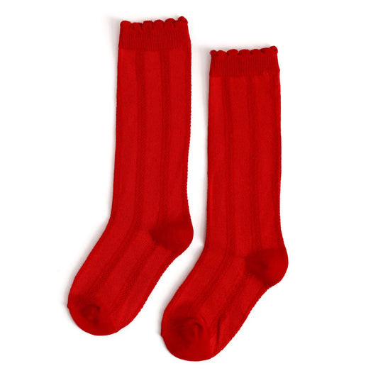 Scalloped Knee High Socks