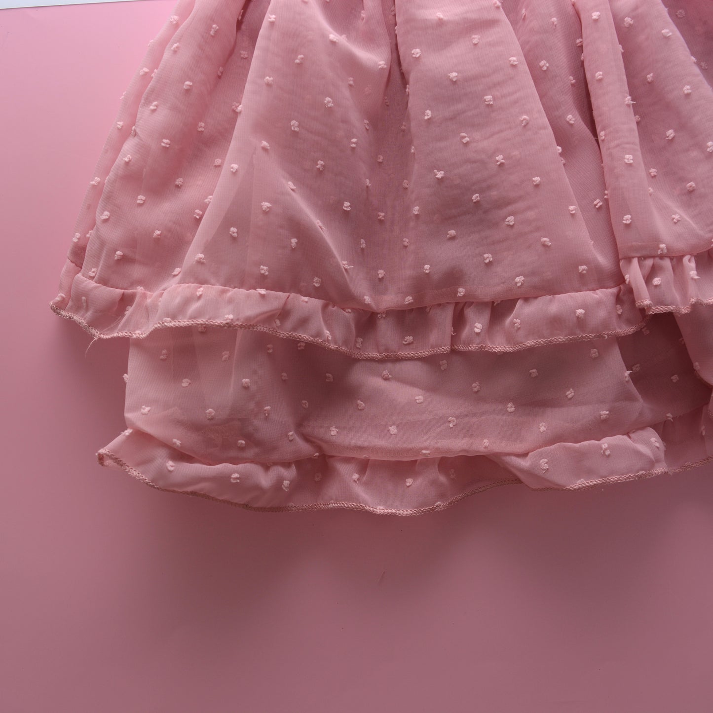 Dusty Pink Ruffle Mesh Dress