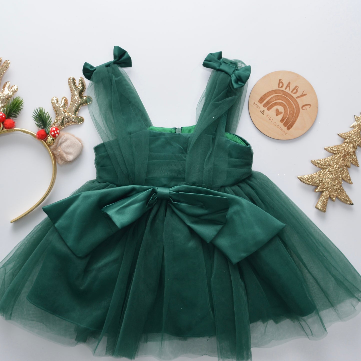 Dark Green Bow Dress