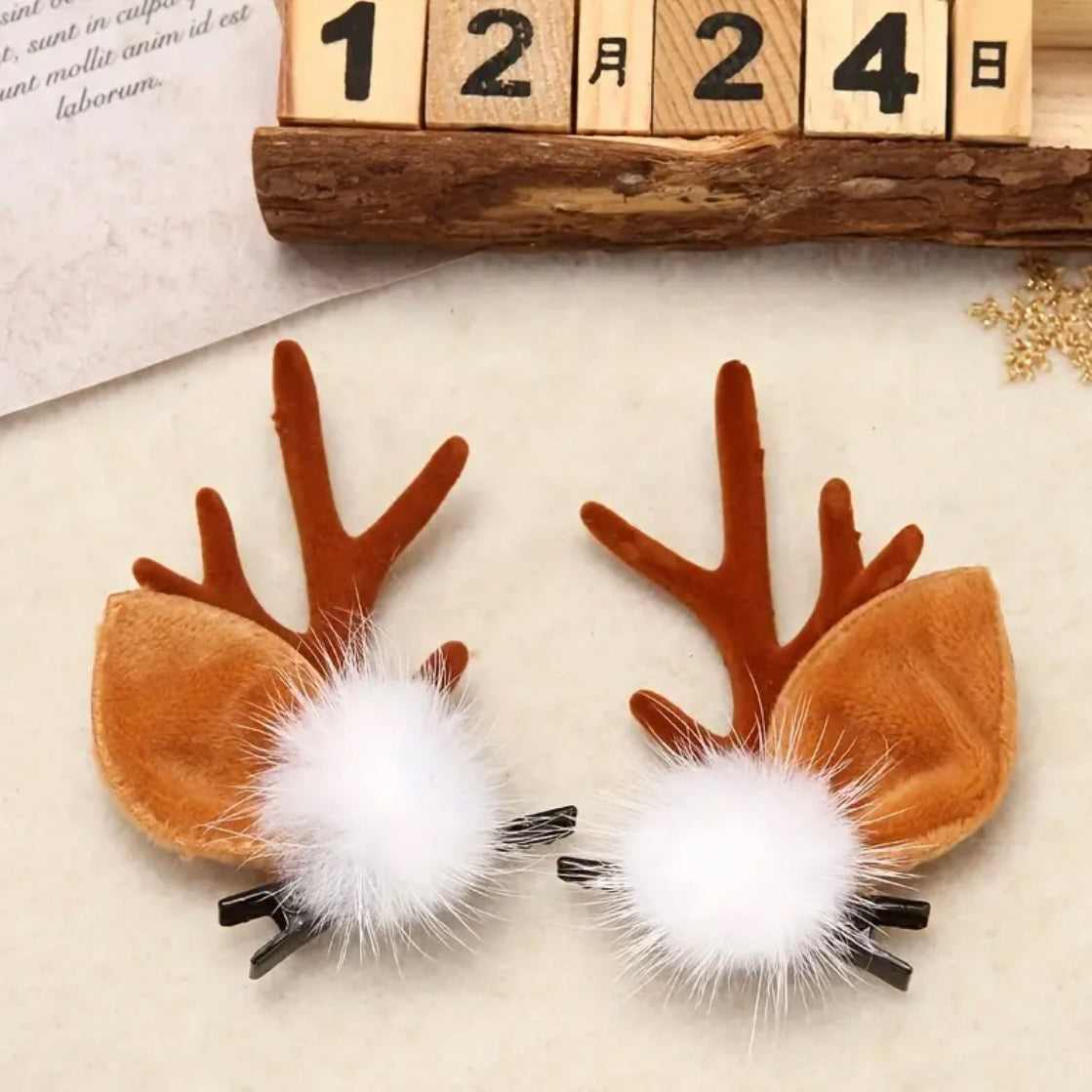 Hair Reindeer Christmas Clips