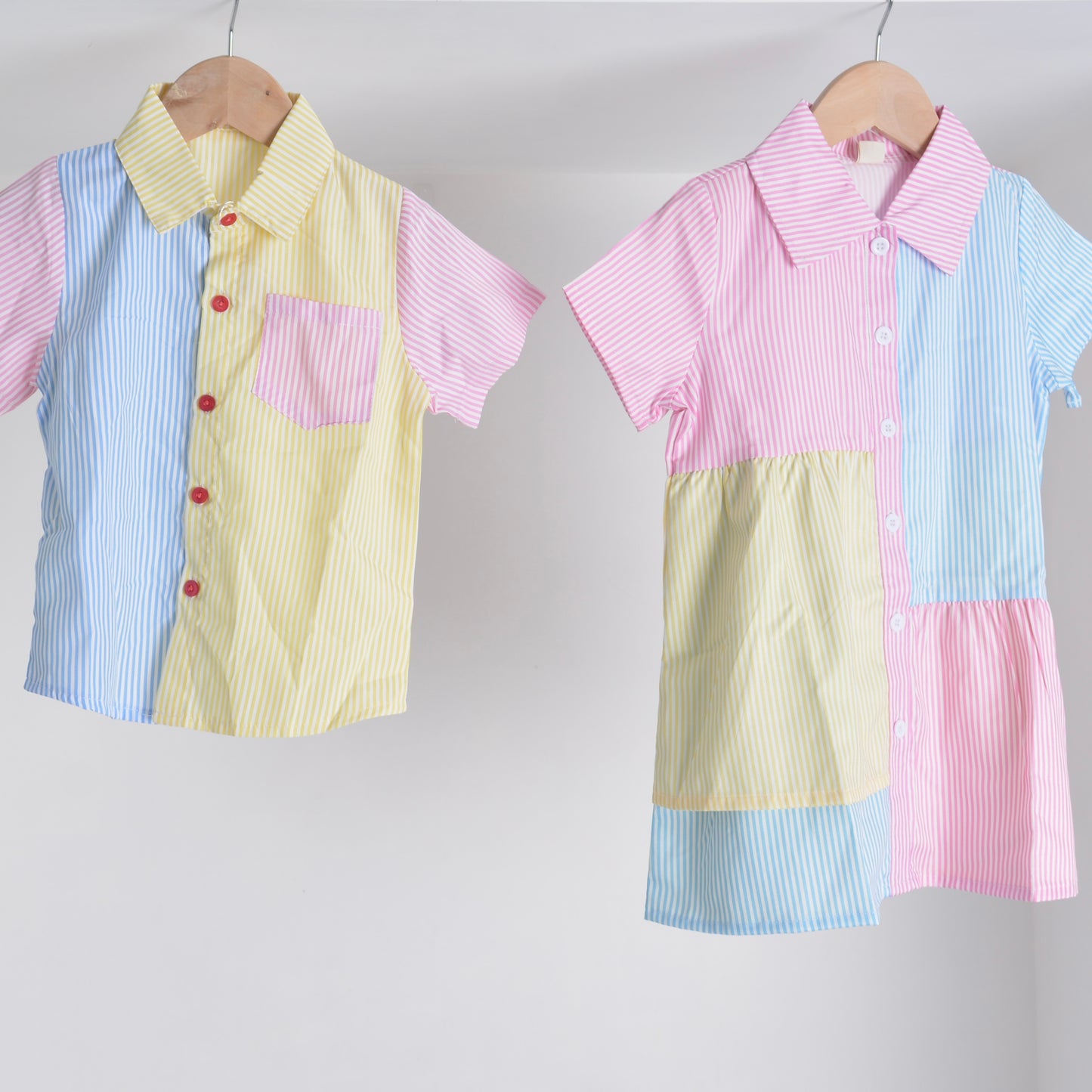 Color Block Button Shirt (Matching)