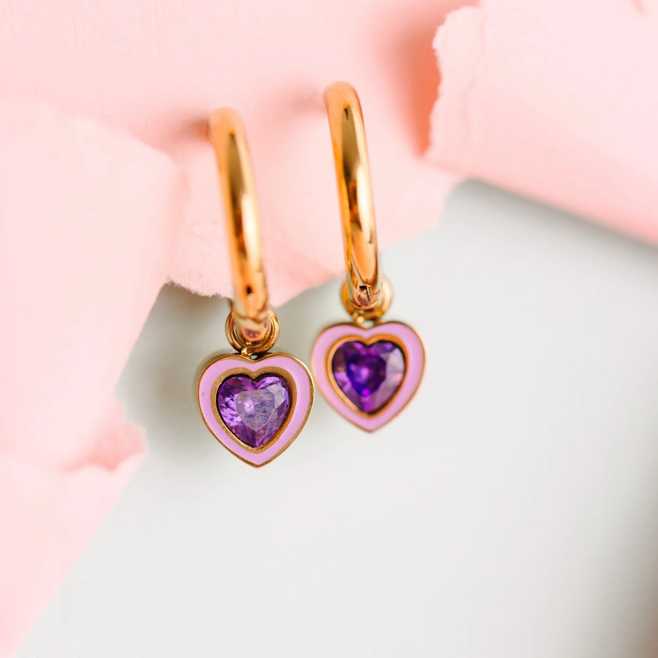 Purple Heart Gem Charms