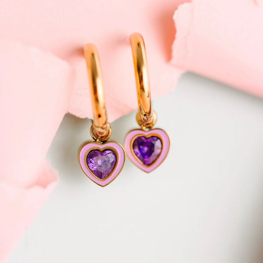 Purple Heart Gem Charms