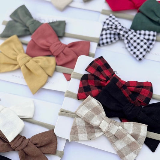Linen Bow Headband