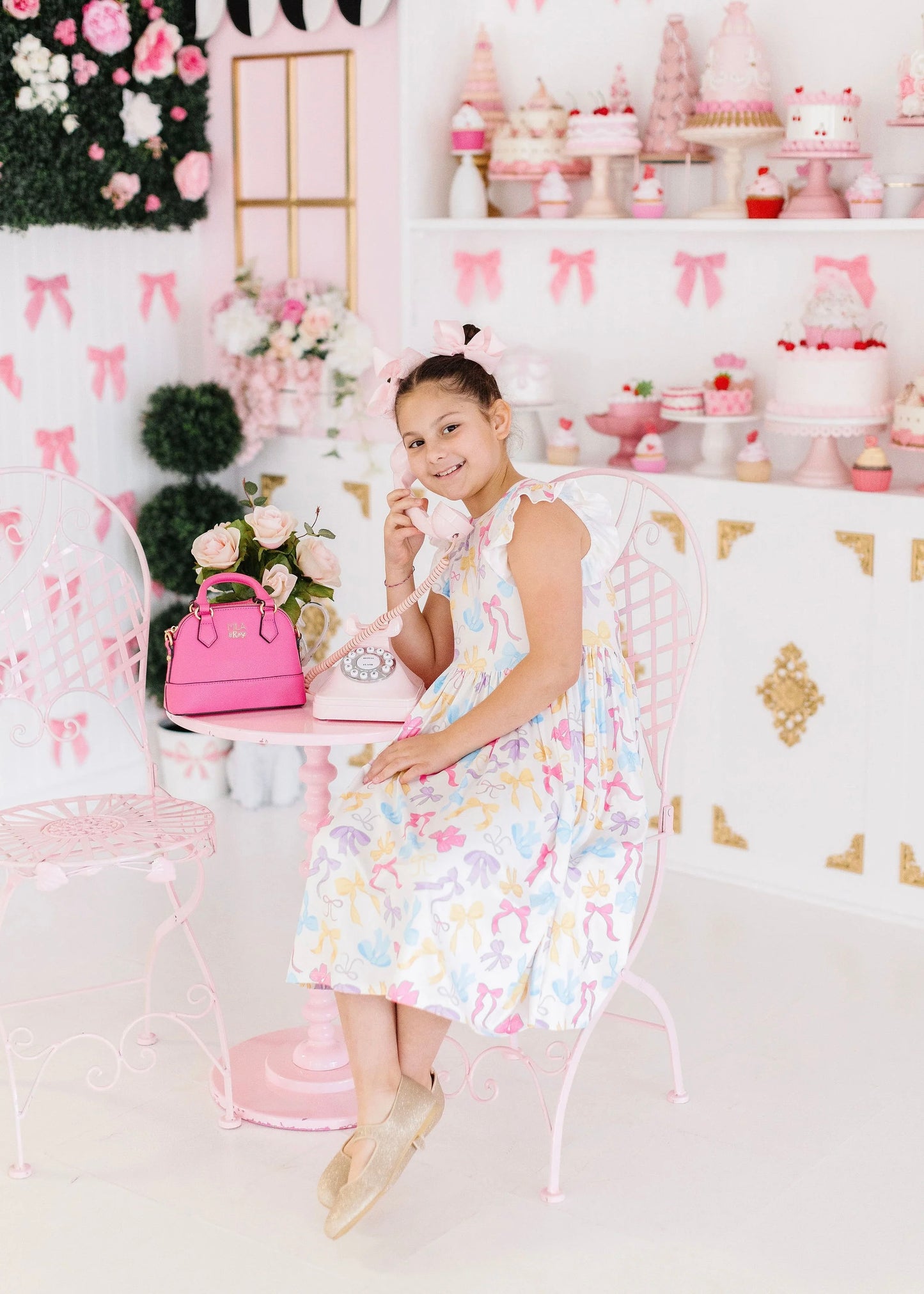 “Mila & Rose” Colorful Bows Dress