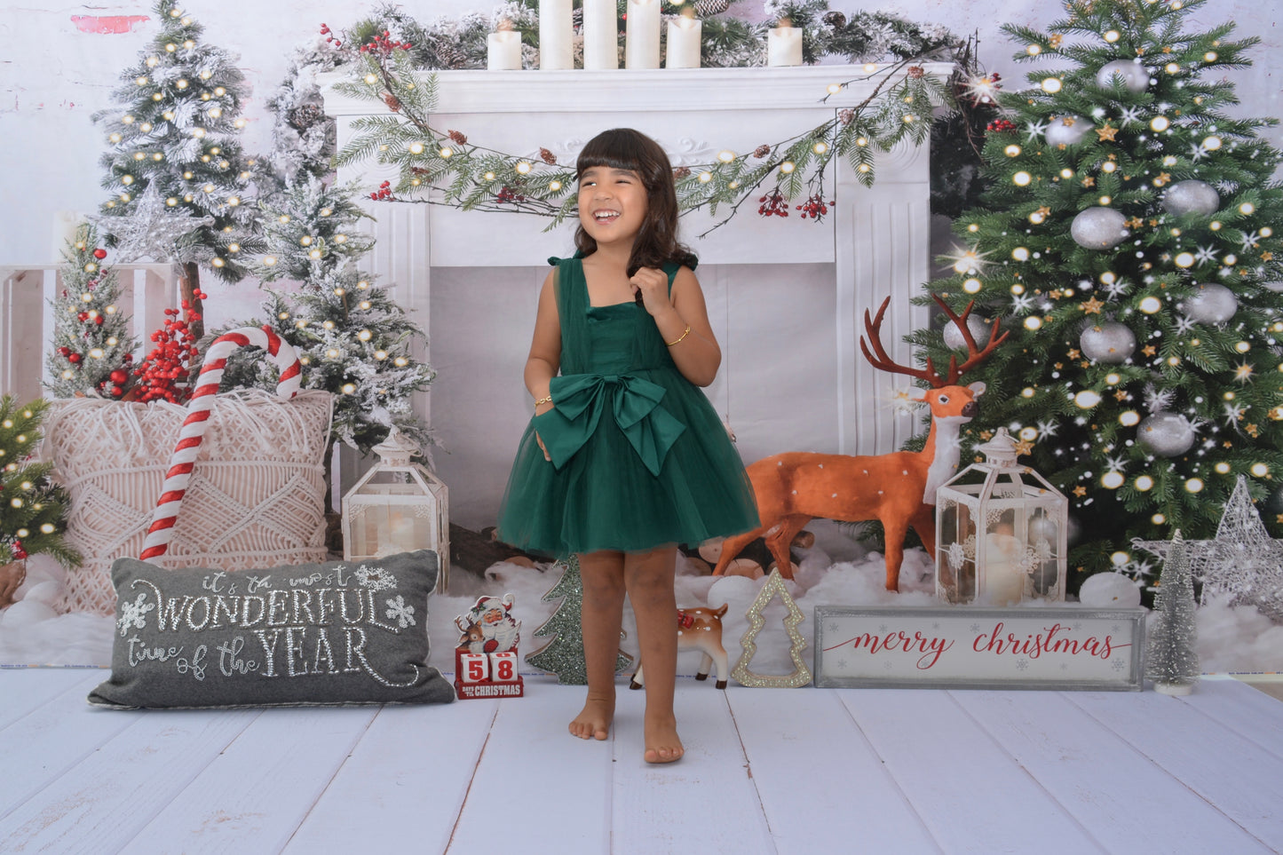 Dark Green Bow Dress