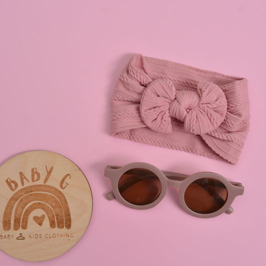 Round Sunglasses & Headband Set