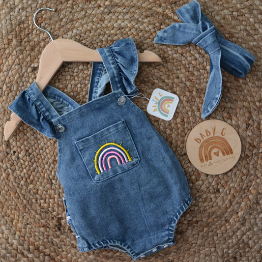 Rainbow Denim Bodysuit