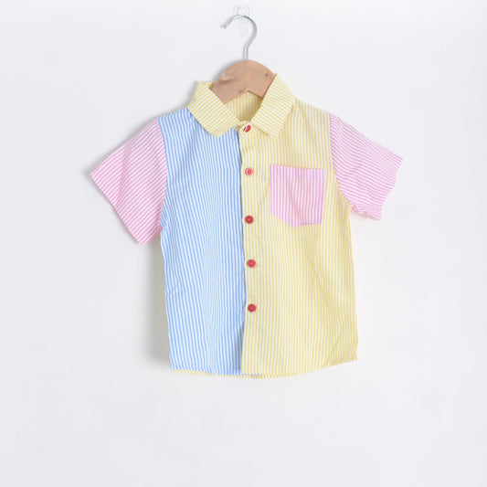 Color Block Button Shirt (Matching)
