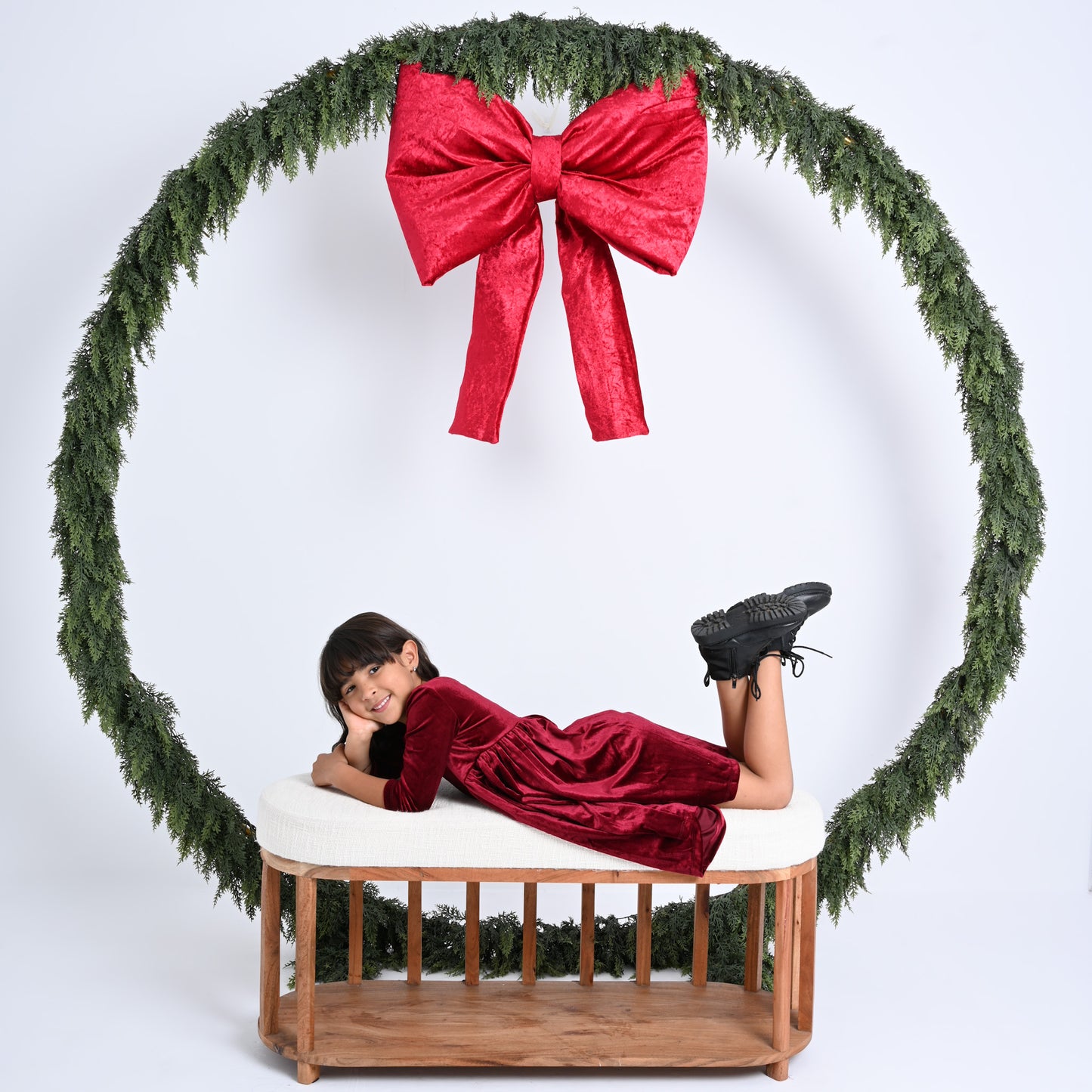 Cranberry Velvet Dress