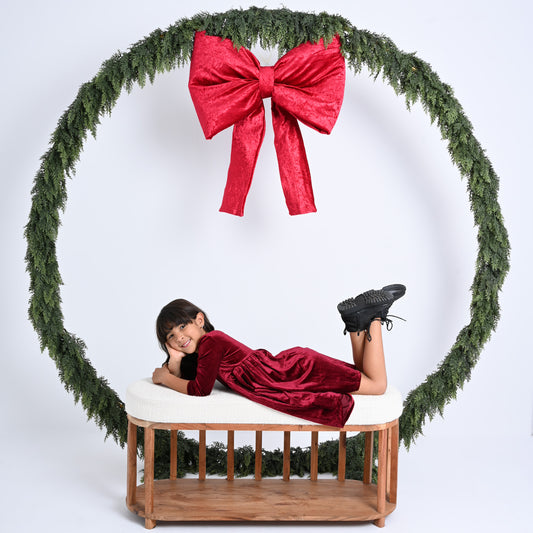 Cranberry Velvet Dress