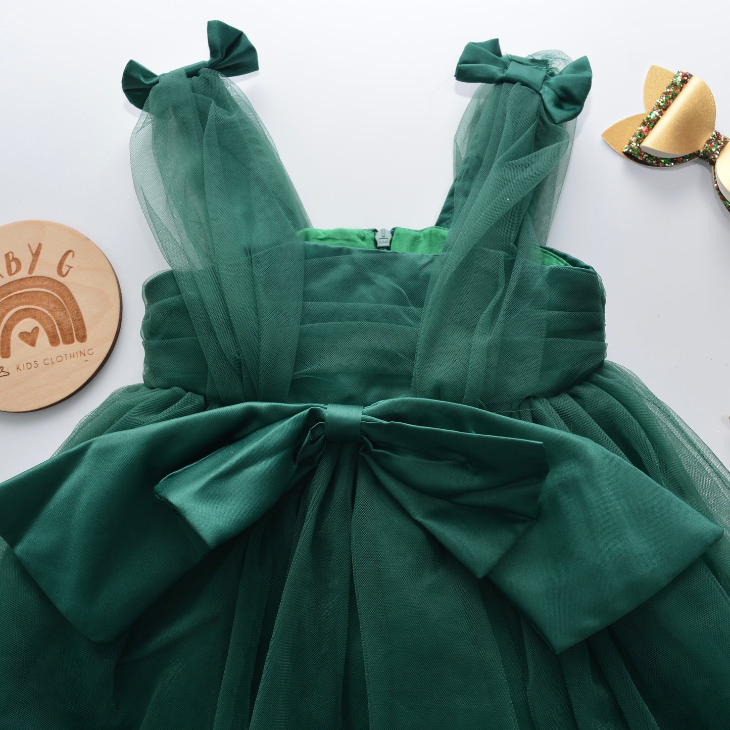 Dark Green Bow Dress