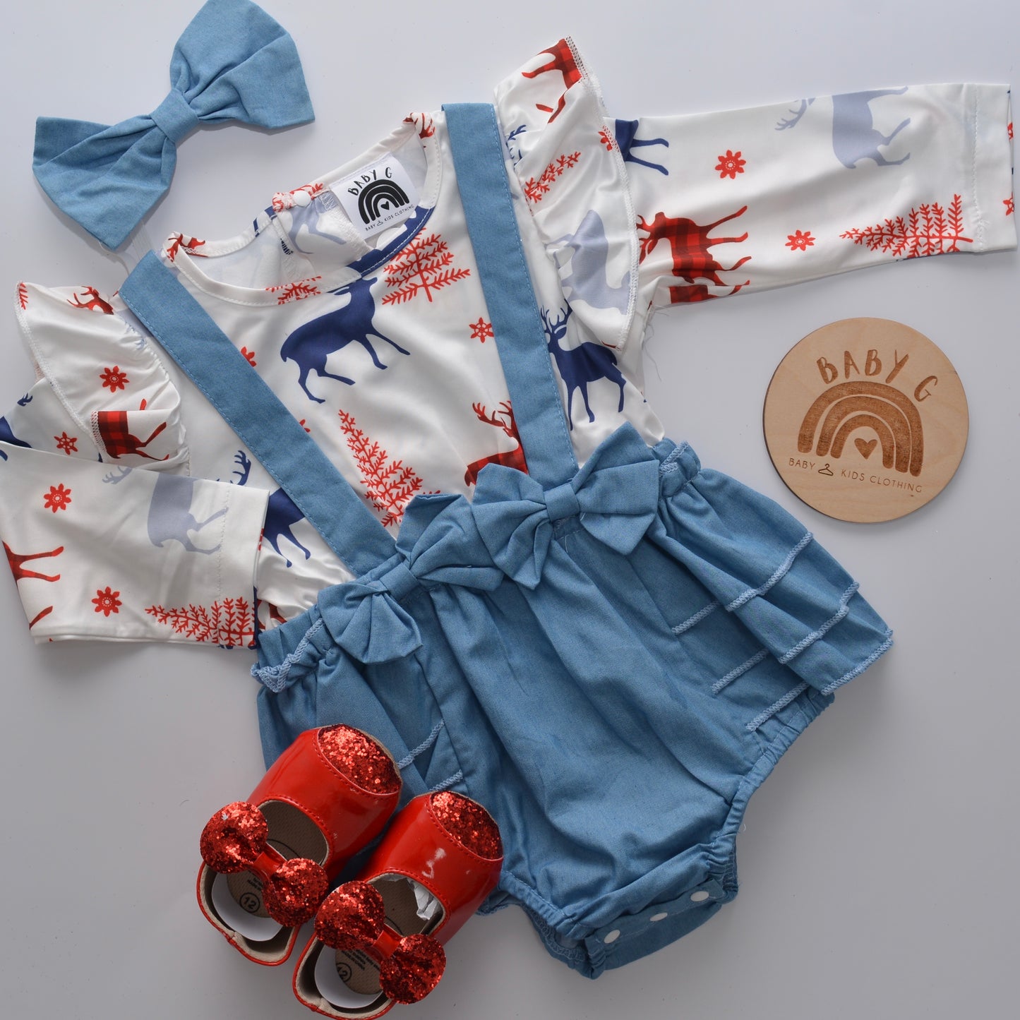 Denim & Reindeer Romper