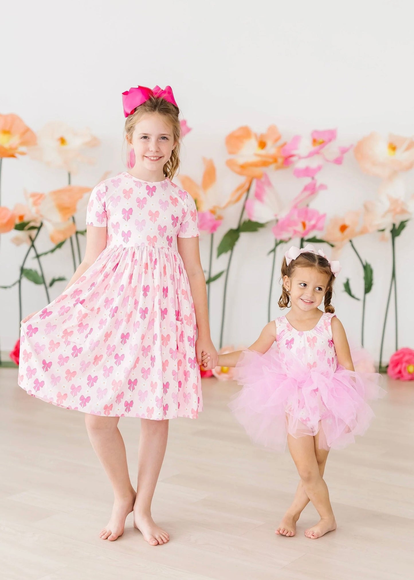 “Mila & Rose” Bows Pocket Twirl Dress