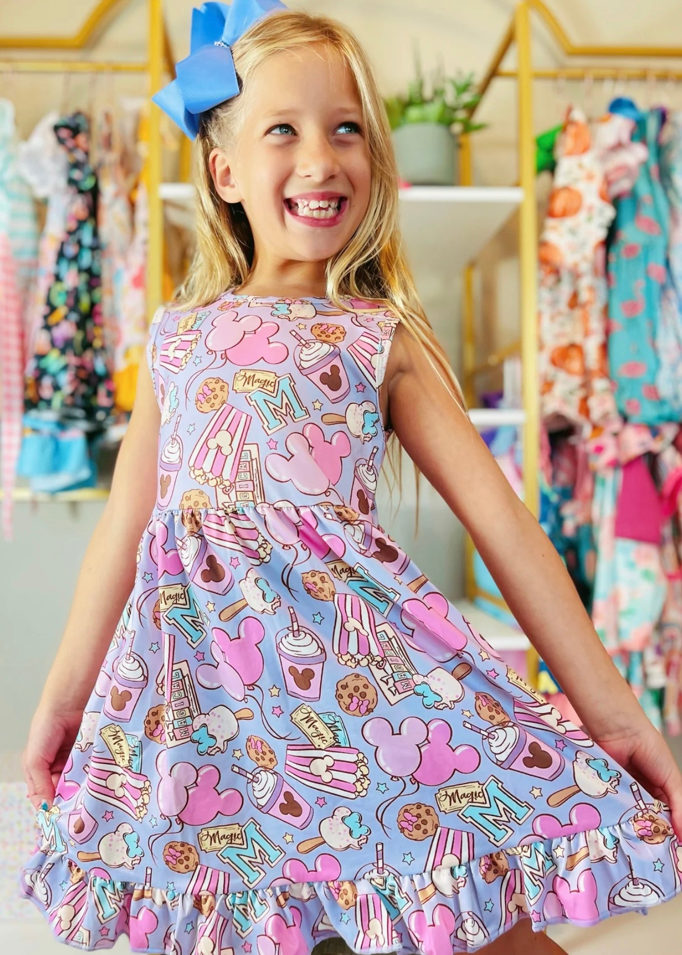 Mouse Park Treats Dress & Matching Bow