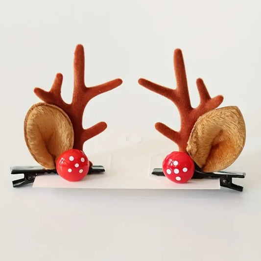 Hair Reindeer Christmas Clips