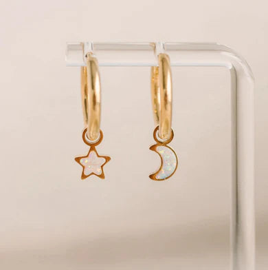 Moon & Star Opal Charms