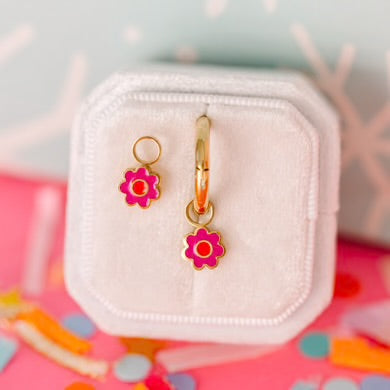 Hot Pink Flower Charm