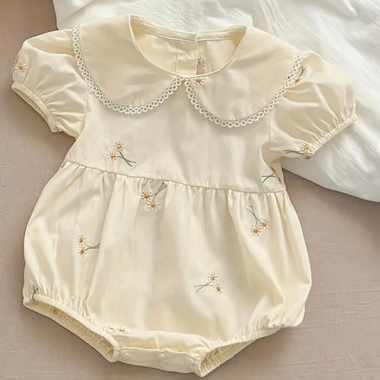 Doll Neck Daisy Romper