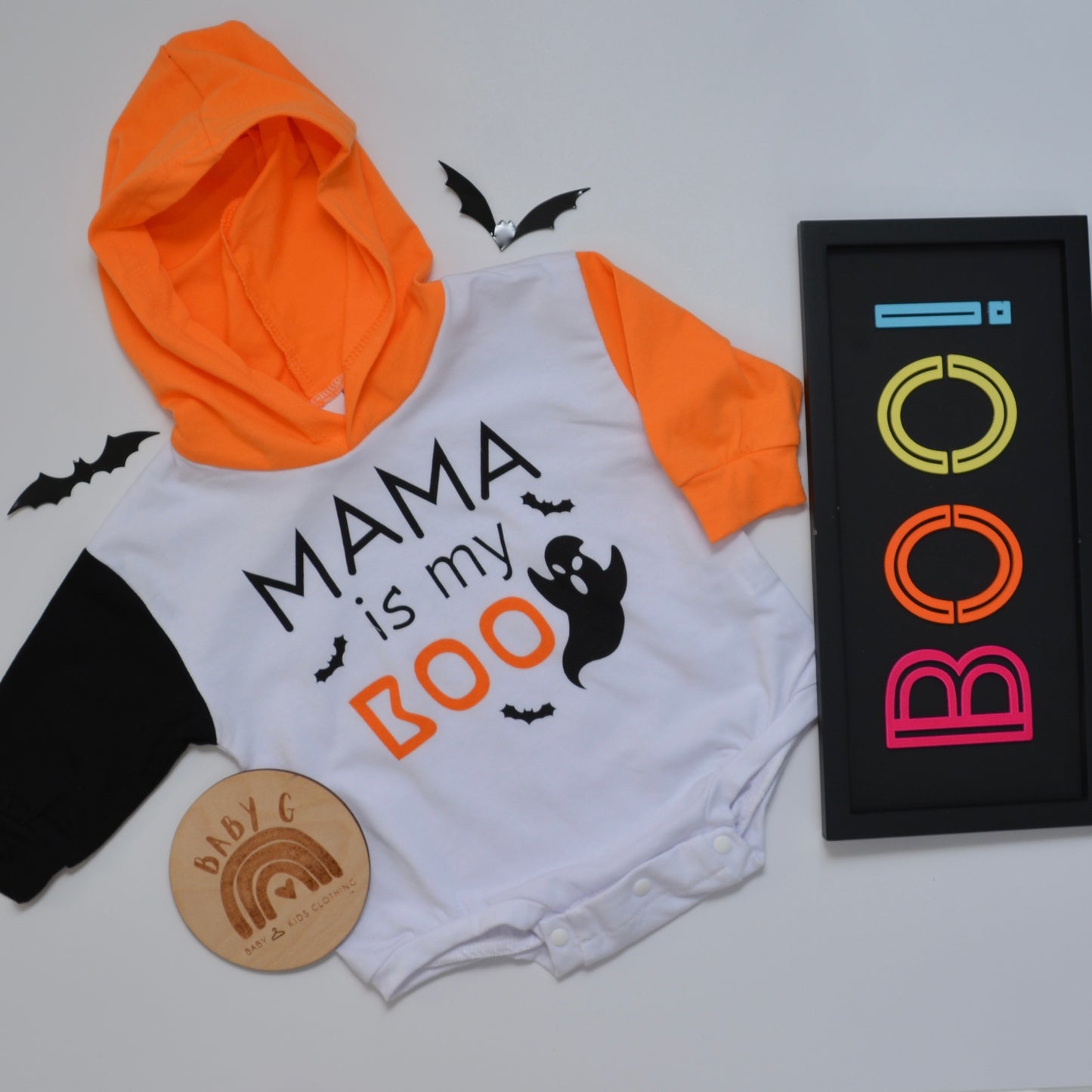 Mama is my BOO hooded romper