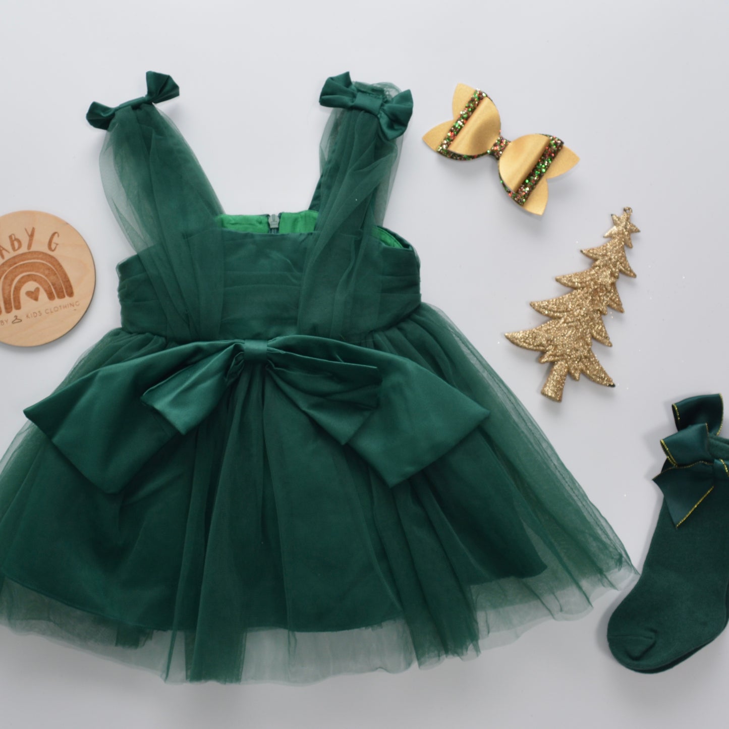 Dark Green Bow Dress