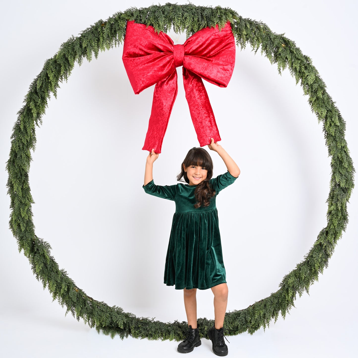 Hunter Green Velvet Dress