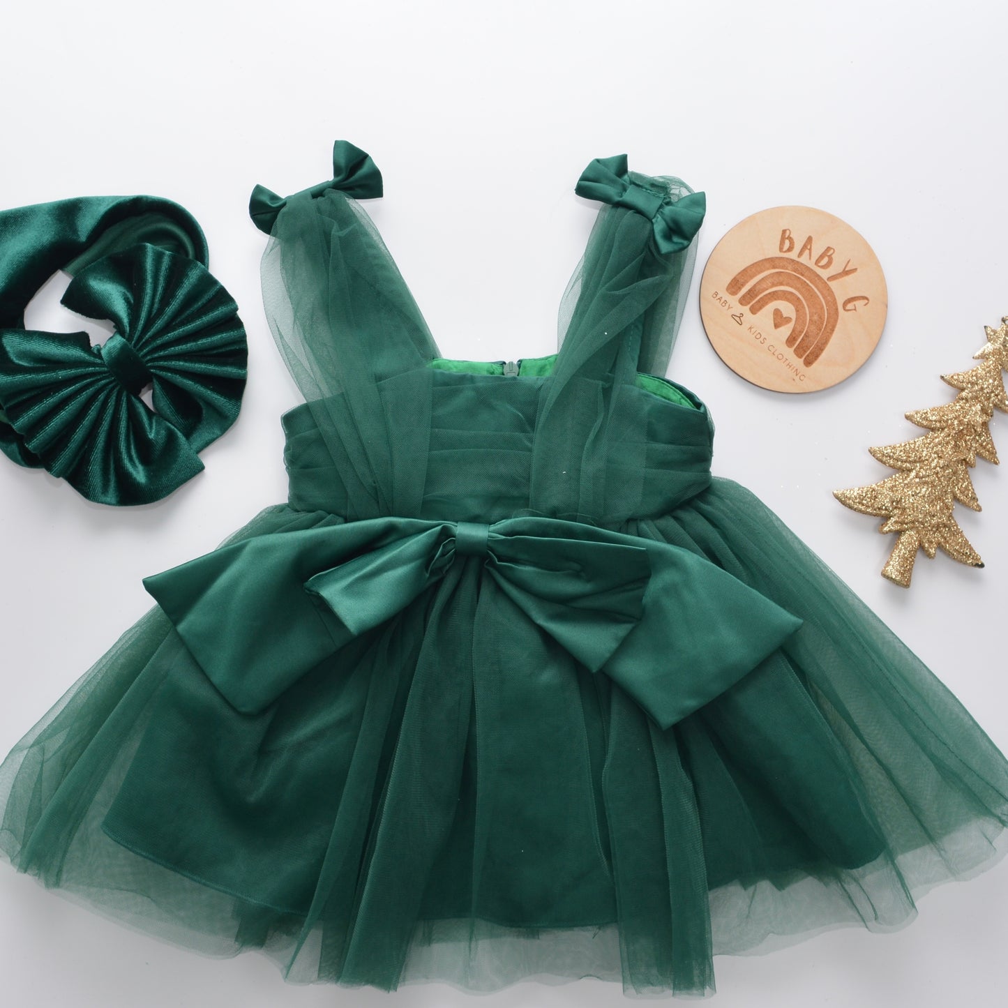 Dark Green Bow Dress