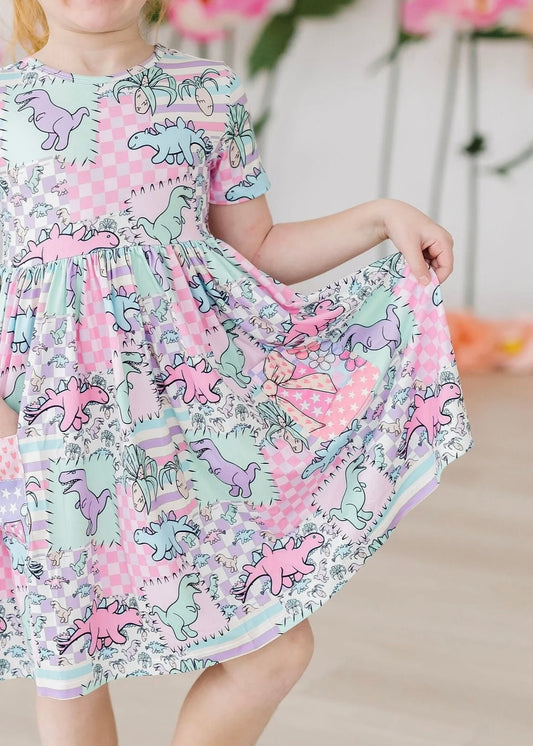 “Mila & Rose” Dino Pocket Dress