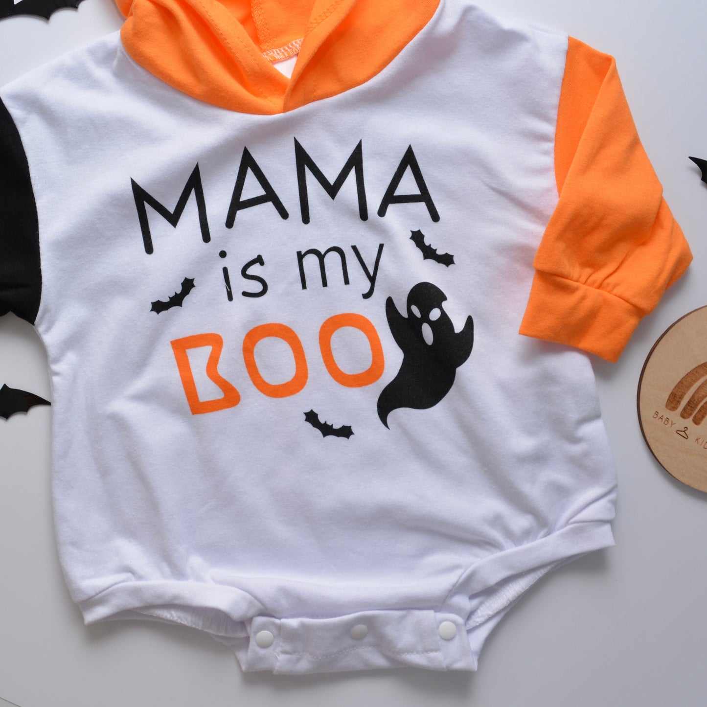 Mama is my BOO hooded romper