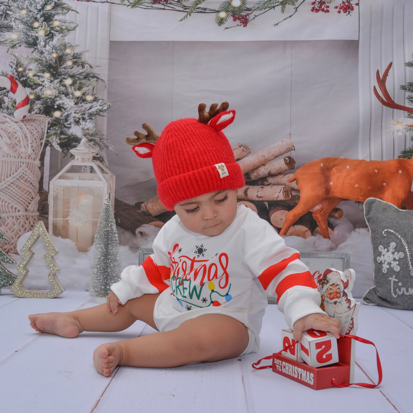 Baby Reindeer Knitted Hat