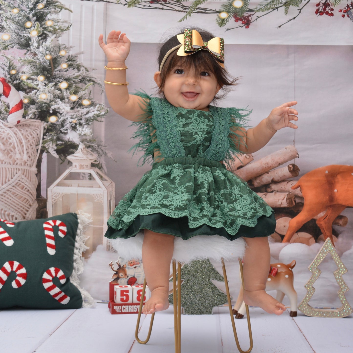 Feather Green Bodysuit Dress