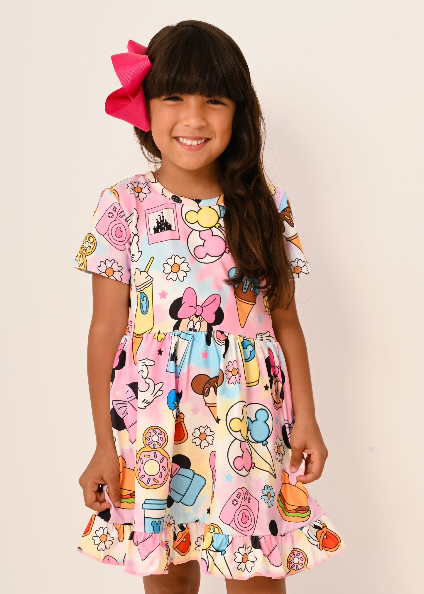Mouse Colorful Treats Dress & Matching Bow