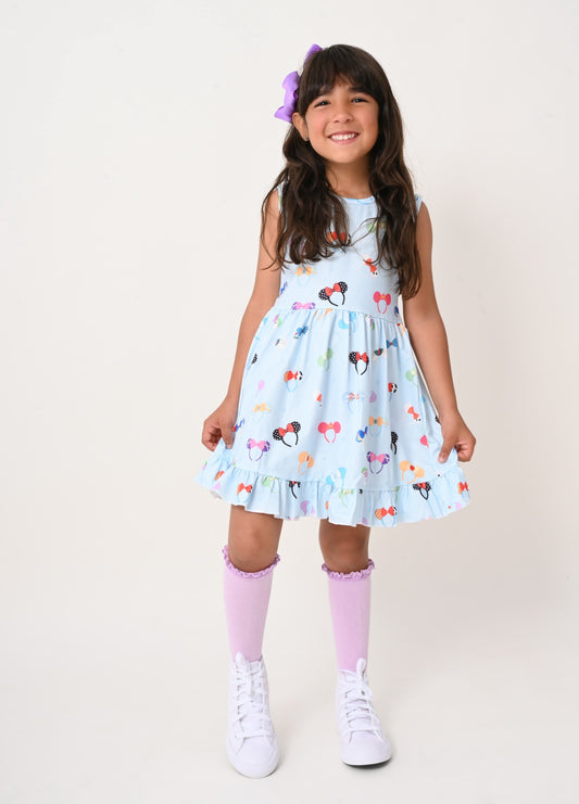 Colorful Mouse Ears Dress & Matching Bow