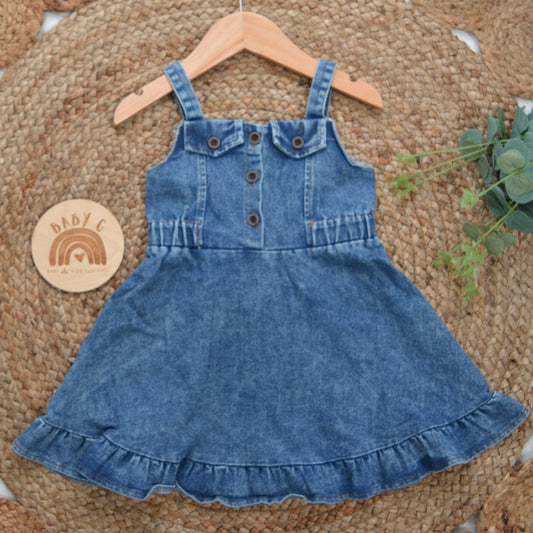 Denim Ruffle Dress